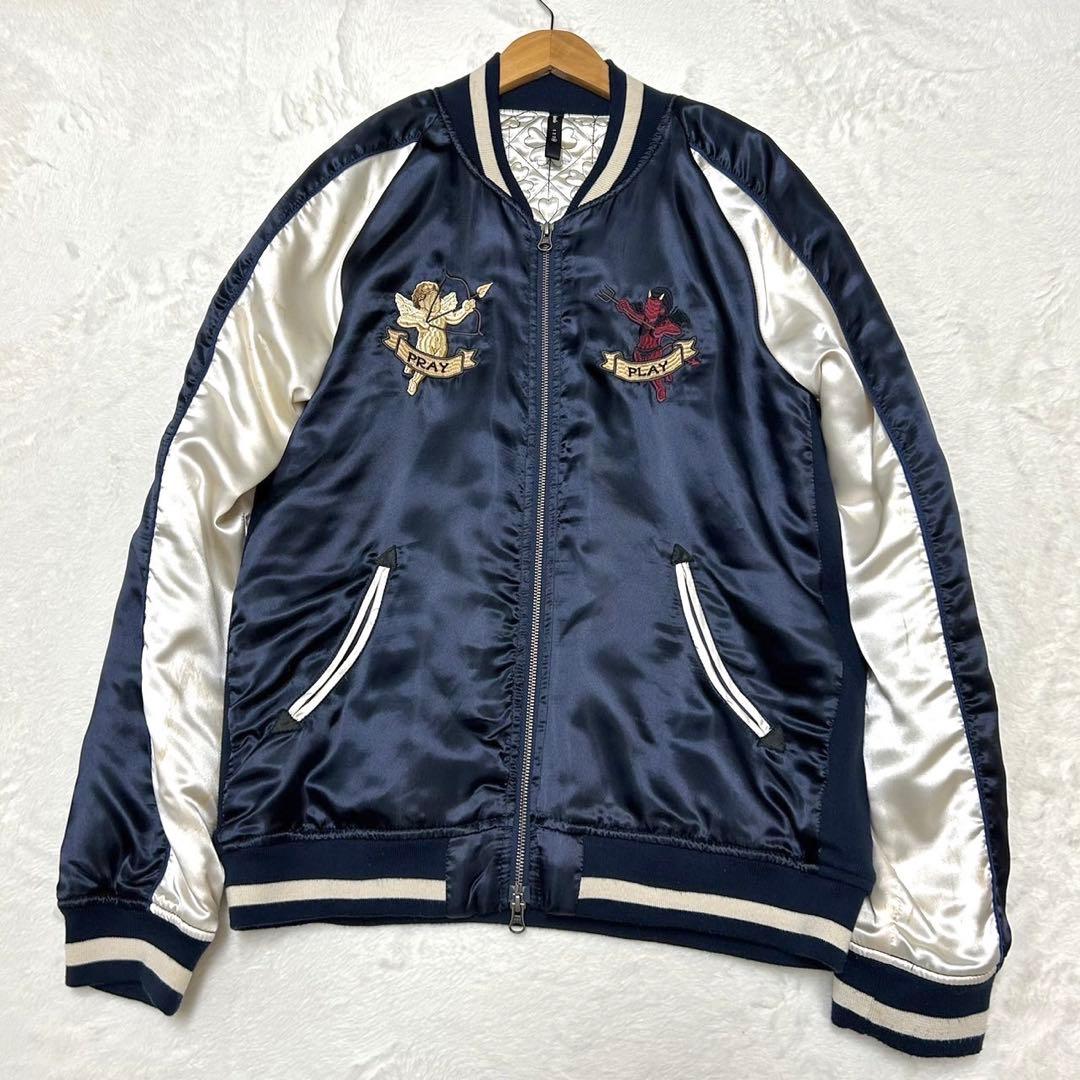 glamb グラム スカジャン 天使と悪魔 キリスト ネイビー 希少サイズ4