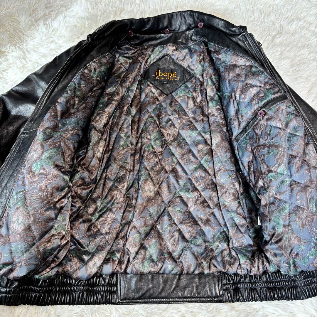 vintage】羊革 本革ラムレザーシングルライダースジャケット ブラック