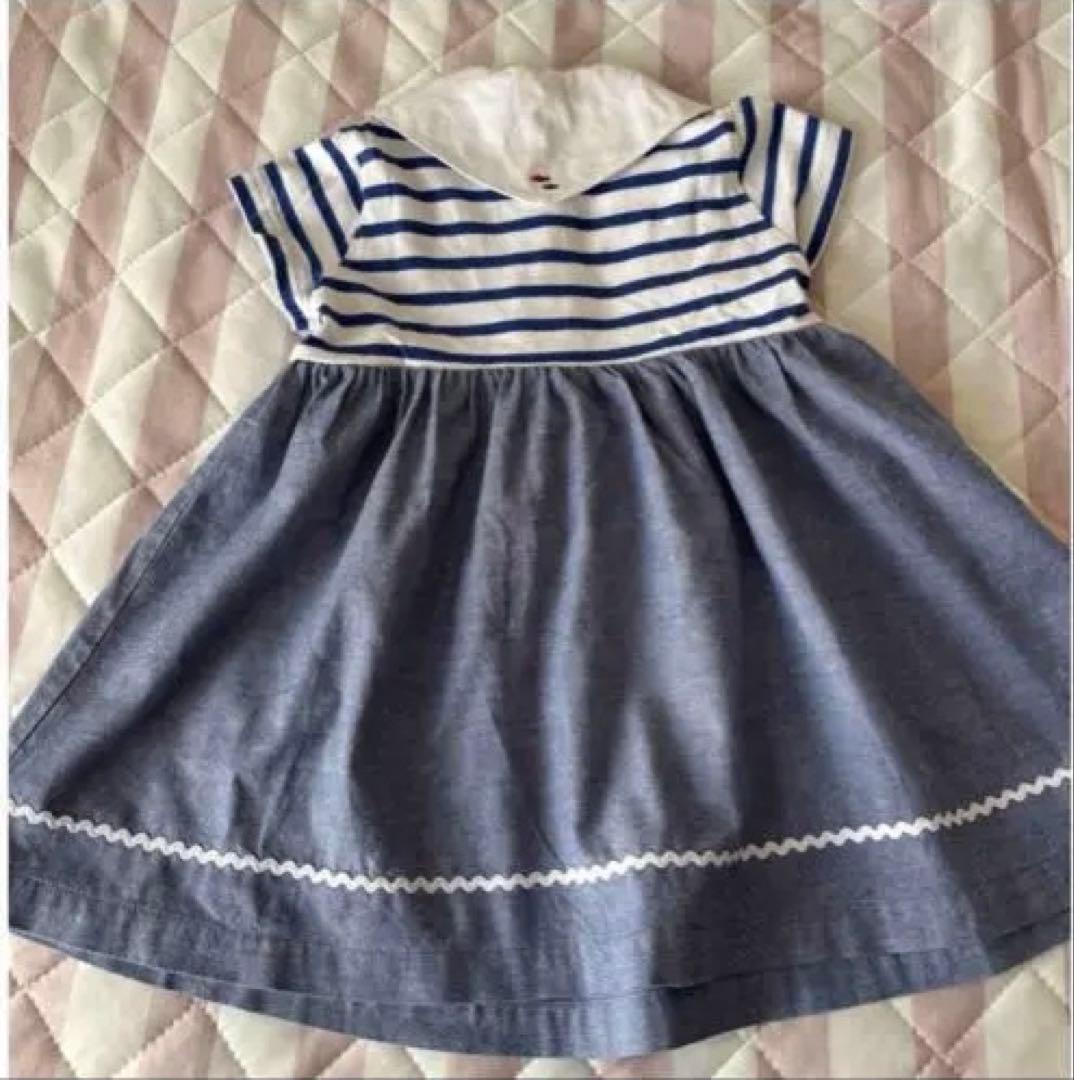 familiar ファミリア セーラー襟 ワンピース 90 - メルカリ