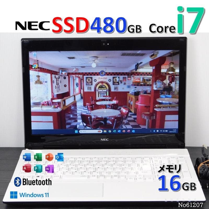 □No61207□Windows11□Corei7□SSD□NECノートパソコン - メルカリ