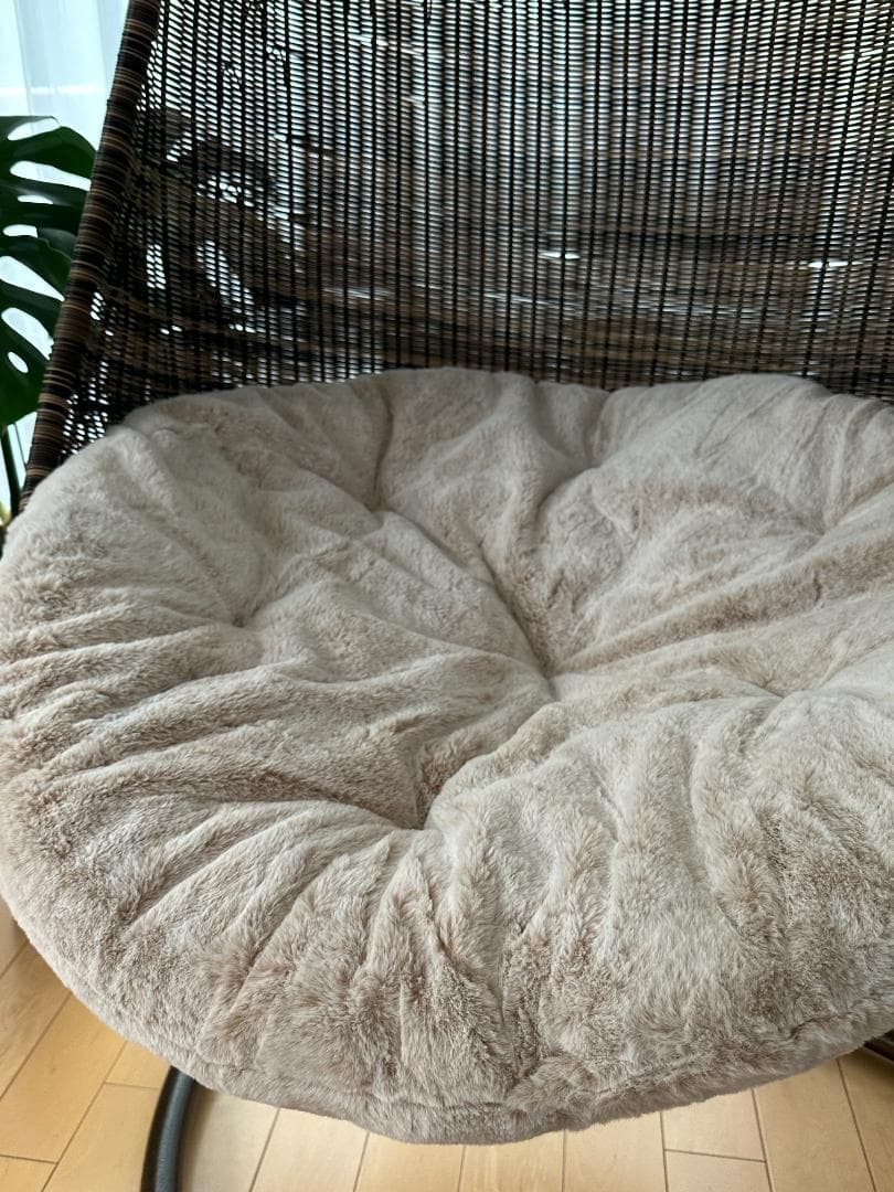 《直接引取》【超美品】ハンギングチェア ラタン調 自立式 ハンギングチェアー