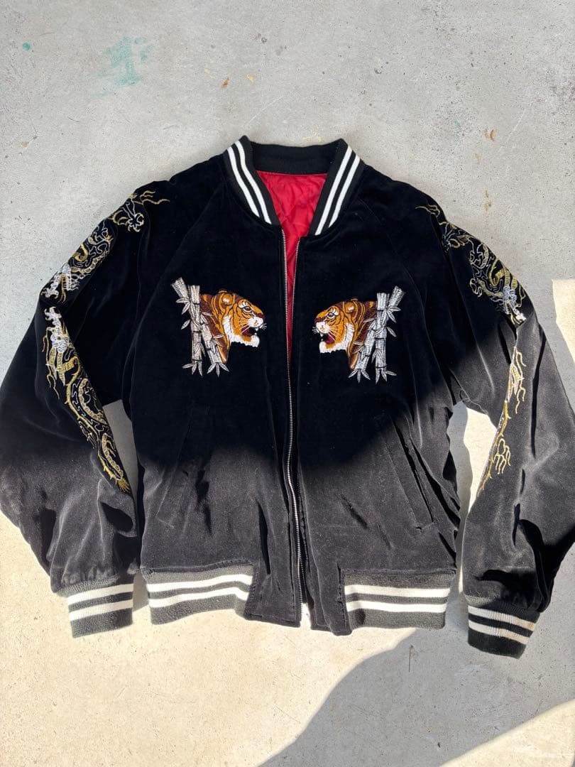 し*た様 Hoshihime スカジャン 沢尻エリカ着用 黒 虎刺繍 日本横須賀