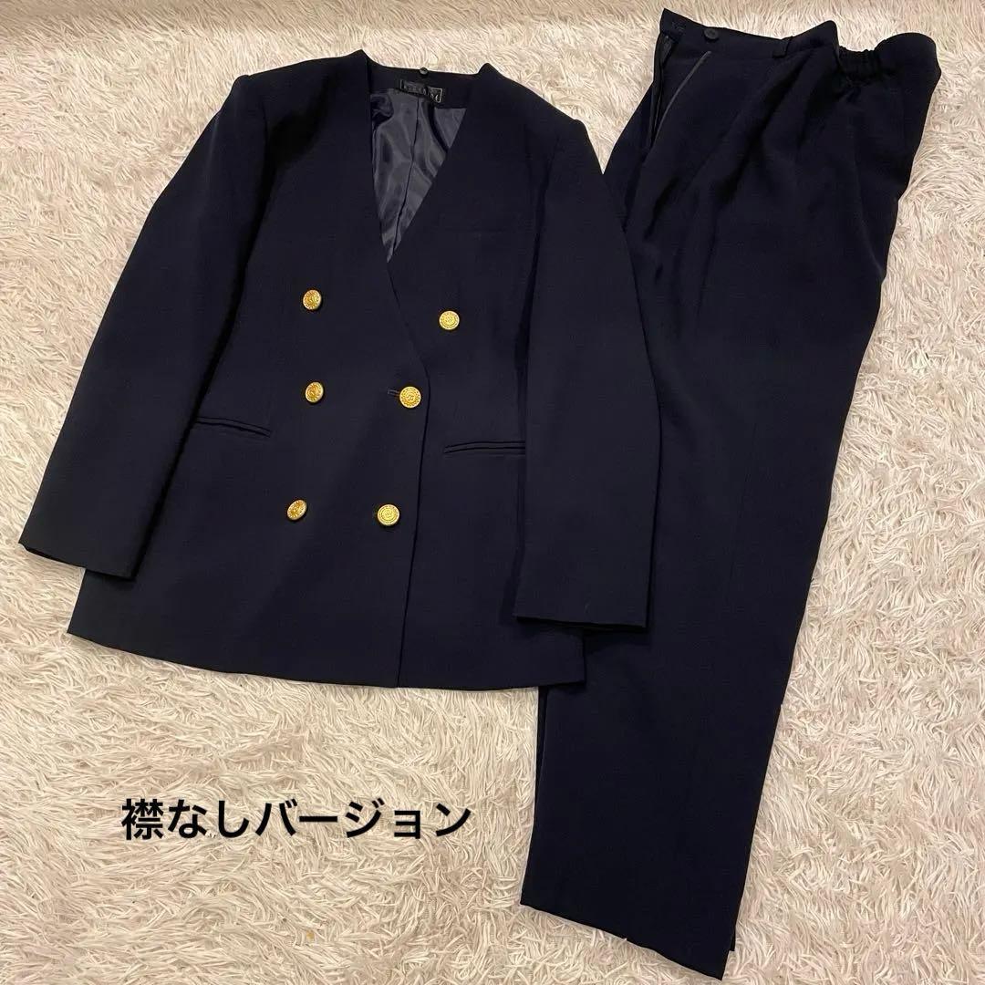 美品 2wayセットアップ スーツ 紺ブレ 金ボタン ダブルボタン M - メルカリ