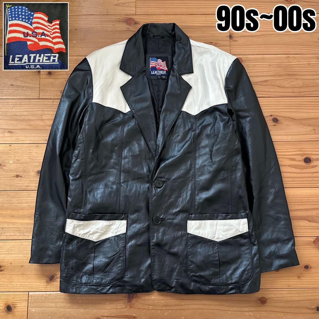希少 90s~00s 2トーン 切り替え レザー スポーツジャケット カーコート 楽天市場】90s OLD GAP オールド ギャップ Tバック レザー カーコート