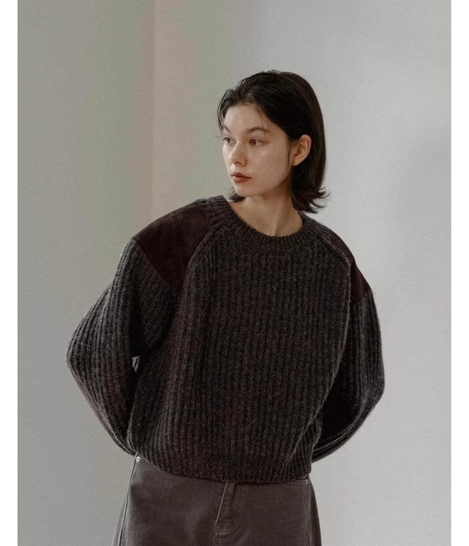 nokcha vintage like accent knit BROWN - メルカリ