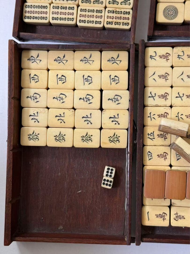 中国竹嵌骨牌 背竹牌 麻雀牌 現壯品 骨董 年代物