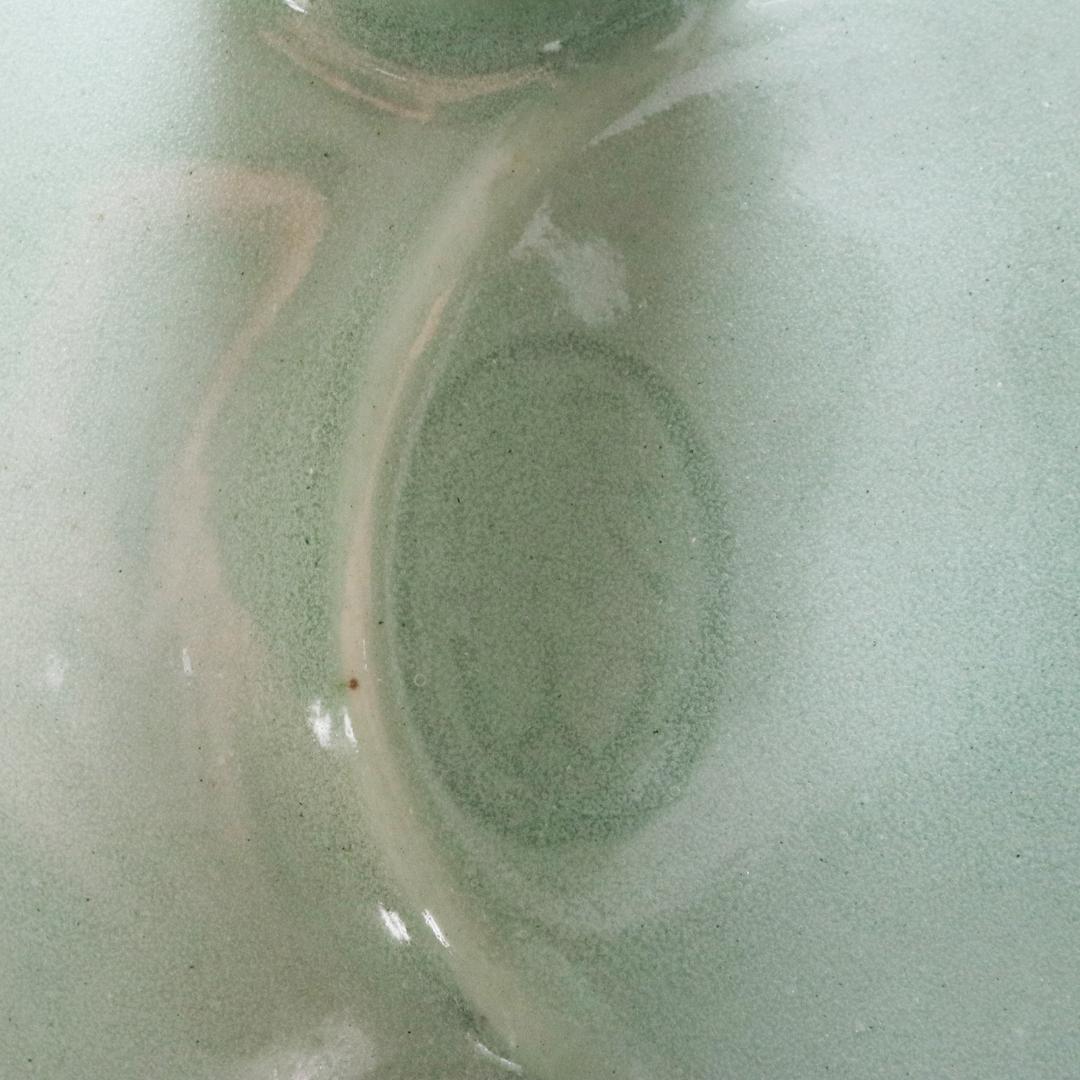 初代 諏訪蘇山 作 青磁 立耳 香炉 共箱 共布 鳳凰透火舎 帝室技芸員