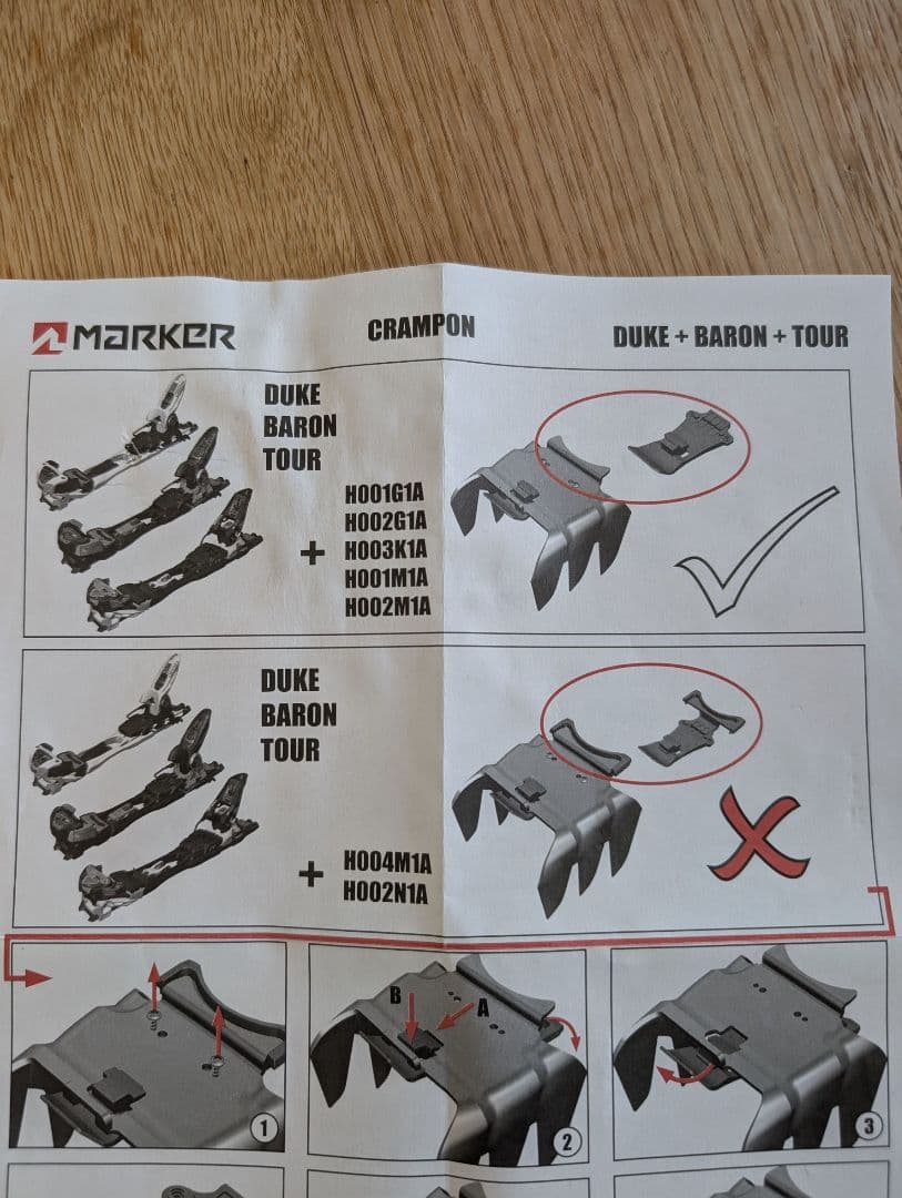 MARKER マーカー】120mm バロン、デューク、ツアー用クランポン www