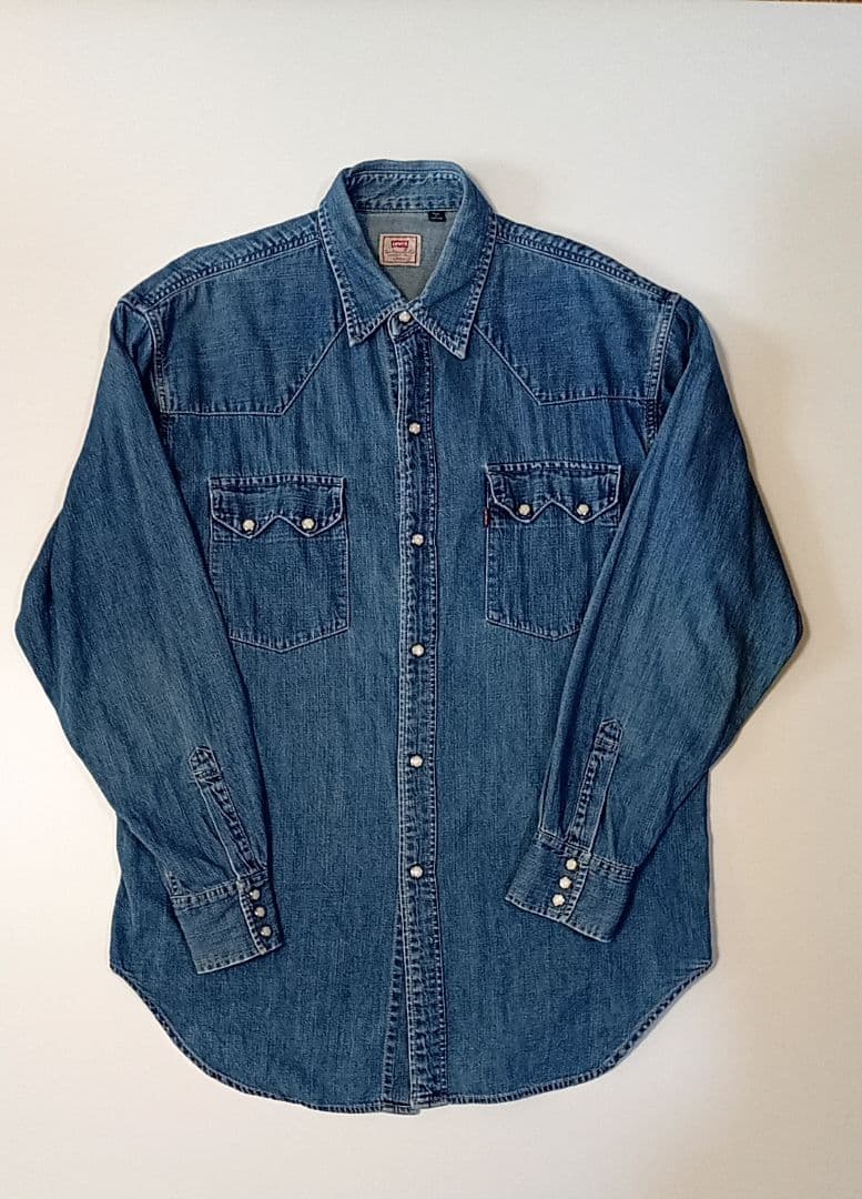 80s〜90s】Levi's デニムウエスタンシャツ L 香港製 赤タブ - メルカリ