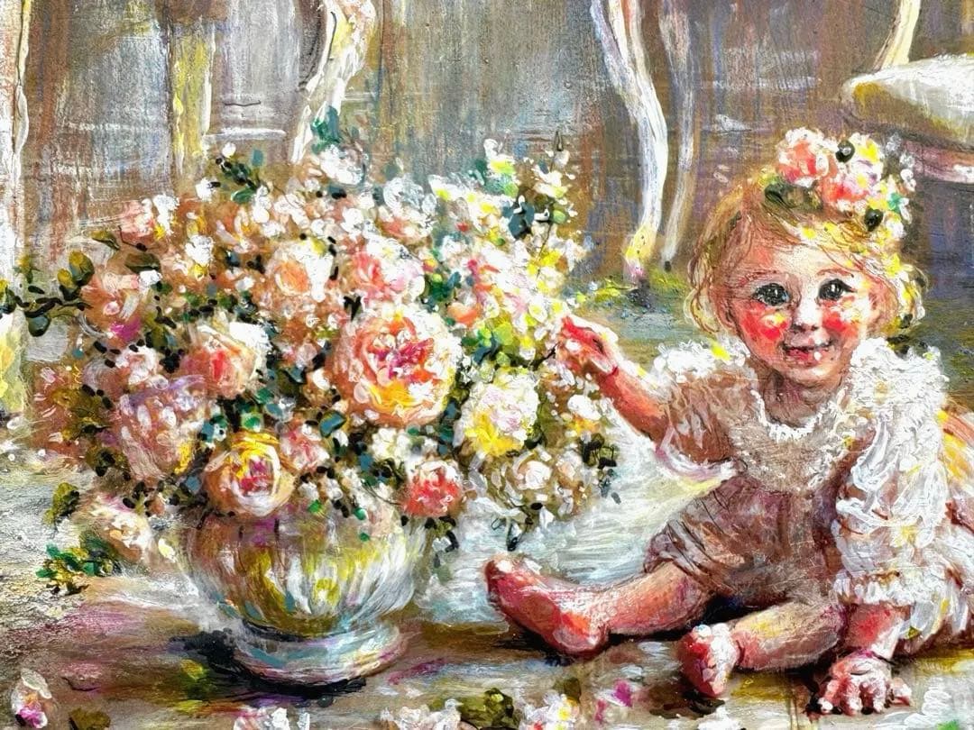 絵画原画《curious flower》 toddler mischief 1