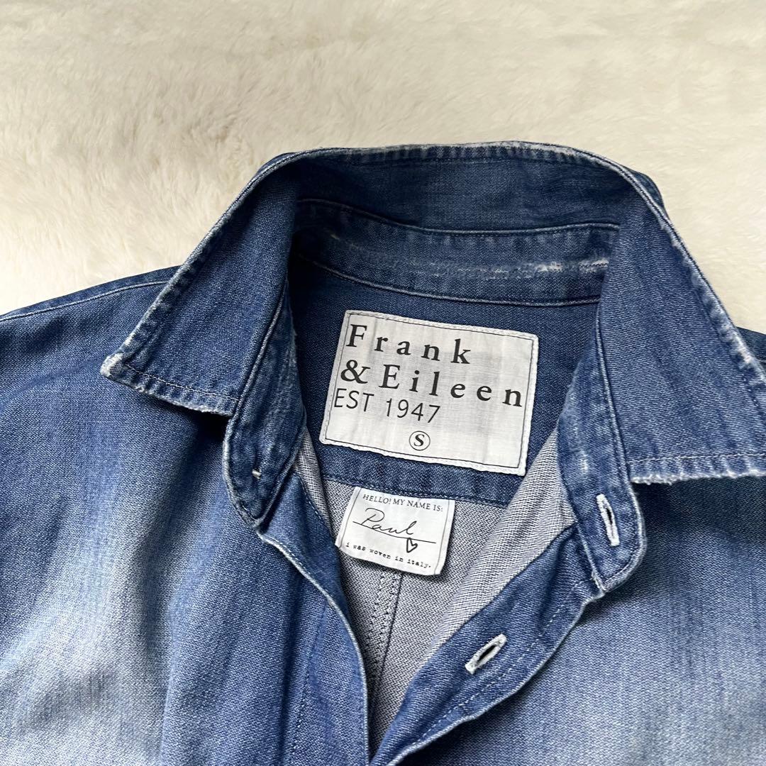 フランクアンドアイリーン PAUL ダメージ加工 デニムシャツ S