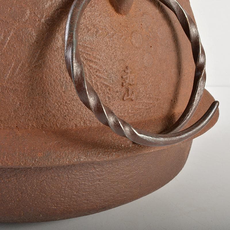 茶道具 嘉山工房 横倉嘉山作 銀摘 山吹文真形釜 替蓋付 共箱 M R6727B