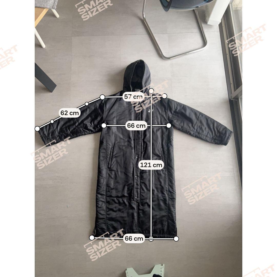 YONEX ロングコート ベンチコート ブラック XOサイズ 中綿 フード付き