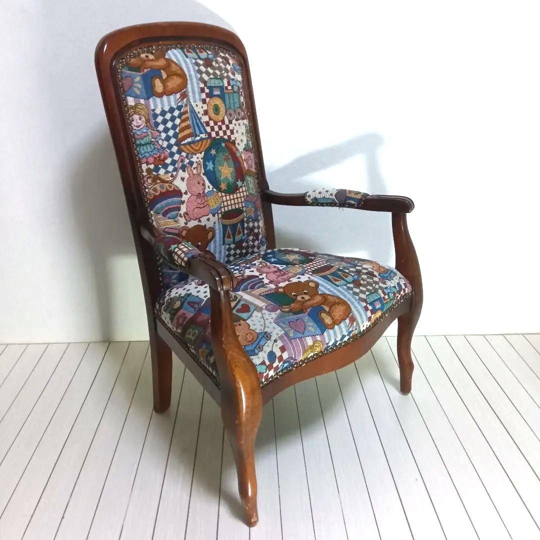 希少品】ゴブラン織り アンティーク チェア テディベア柄 - メルカリ