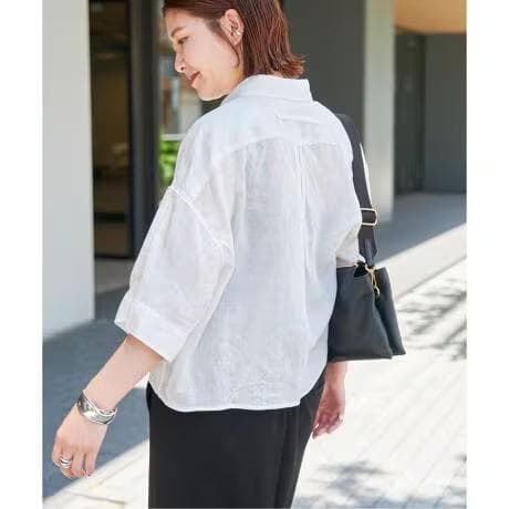 極美品☆TICCA｜定価2,5万 24SS リネン半袖エンブロイダイリーシャツ