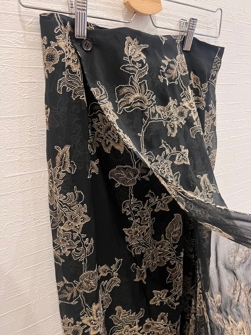 YOUJI YAMAMOTO NOIR 刺繍 巻きスカート - メルカリ