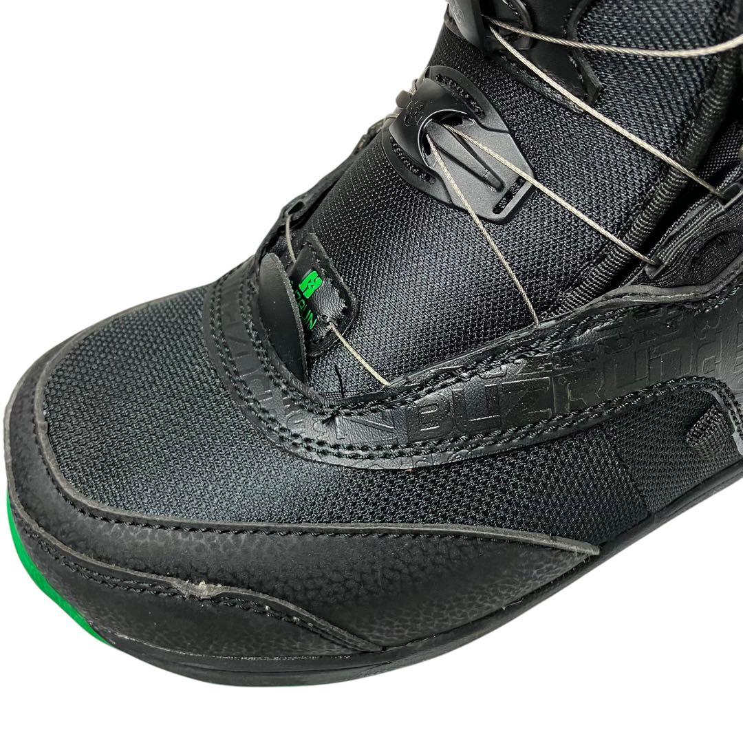 美品】BUZRUN バズラン スノーボードブーツ ブラック/グリーン 26cm