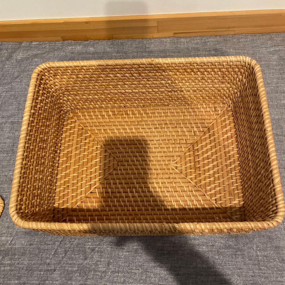 無印良品 ラタン製 バスケット6個+蓋2個セット 無印良品 ラタン製