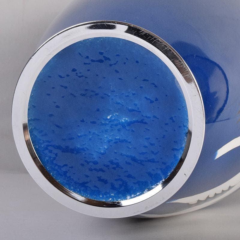 七宝焼 鶴文 花瓶 時代箱付 M R8883B