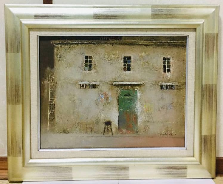 街ウラのアパート　油絵　F6(410×318mm) 楽天市場】油絵 額縁 8203/ブラック F6号（410×318mm） 前面UVカット