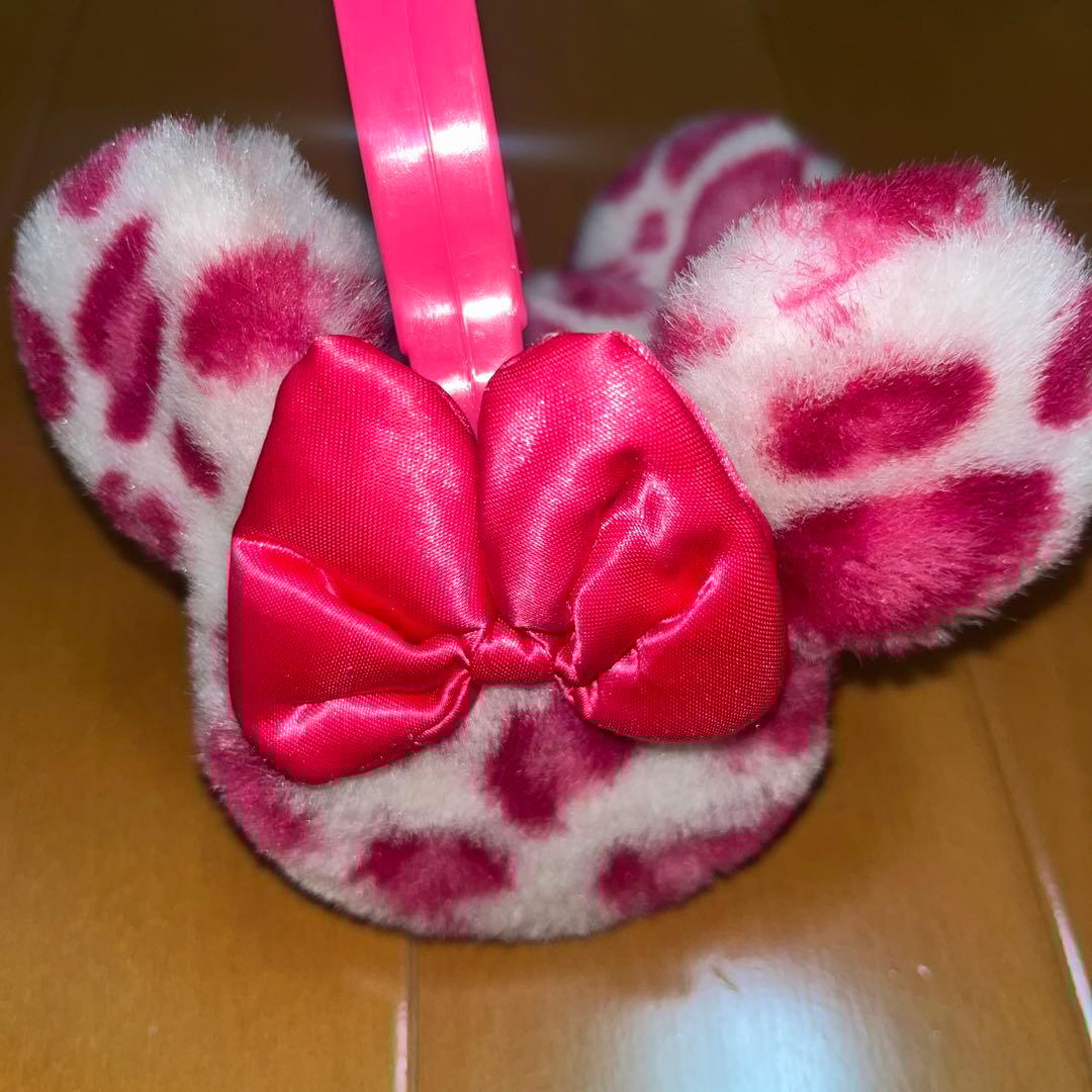 ディズニー ミニー ミッキー イヤーマフ ヒョウ柄 ピンク レオパード柄