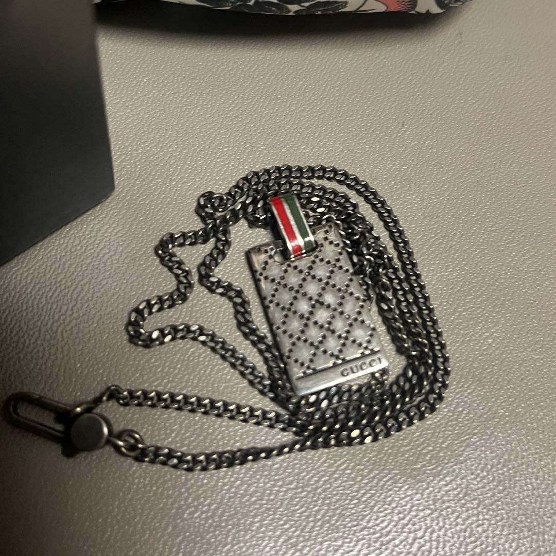 GUCCI ディアマンテプレートネックレス　美品 箱巾着袋付き 最終値下げ GUCCI ディアマンテプレートネックレス 美品 箱巾着袋付き 最終値下げ