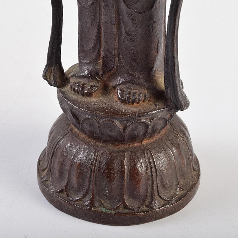 仏教美術 杉浦藤太朗作 ブロンズ 聖観音像 仏像 置物 共箱 D R9514