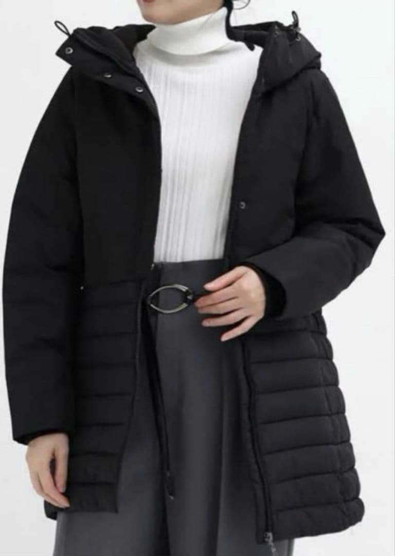 MEDOC】新品タグ付き フード付きブラックダウンジャケット - メルカリ