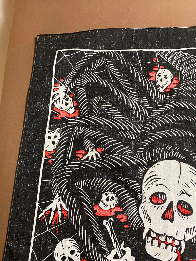 80s´ビンテージスパイダースカルバンダナ古着バイカーロカビリー