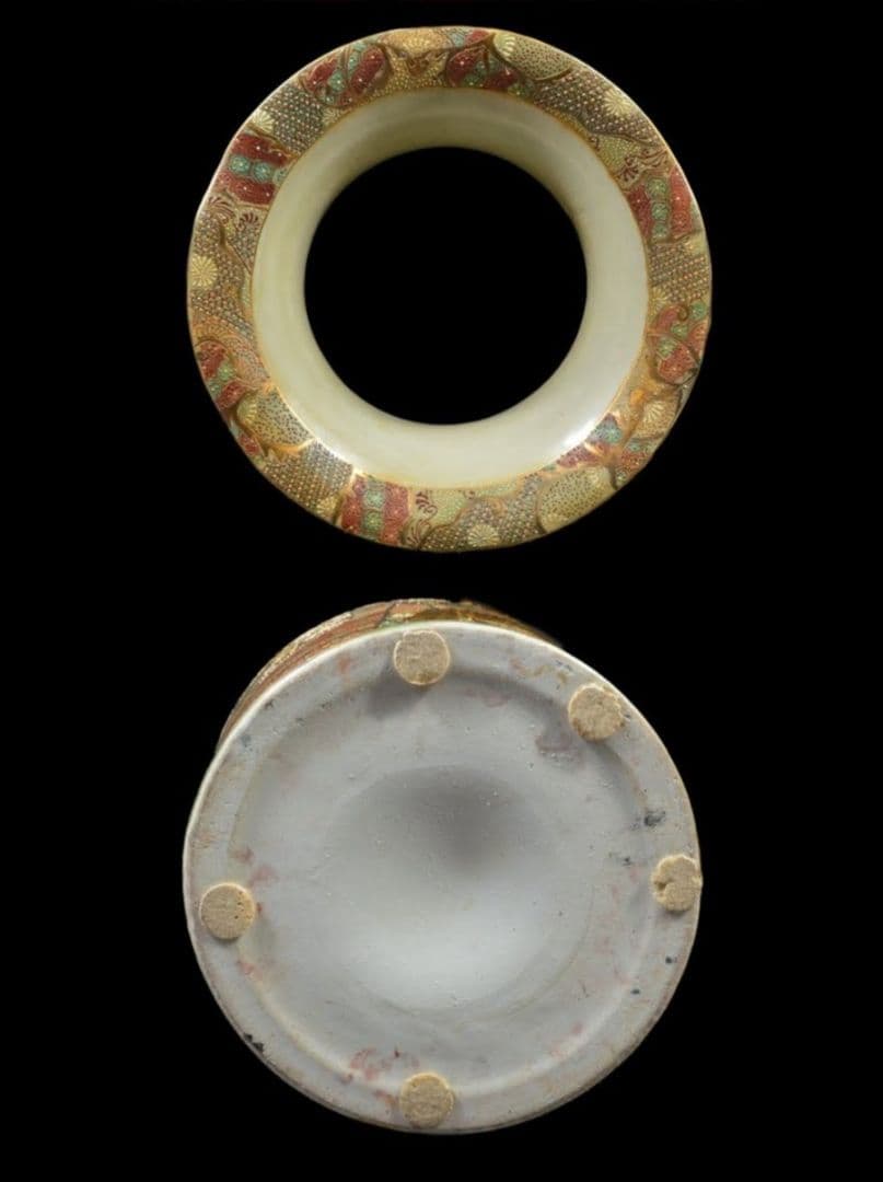 大型96cm 美品】薩摩豪華絢爛 金襴手大名細密絵付 特大 花瓶 飾り壷