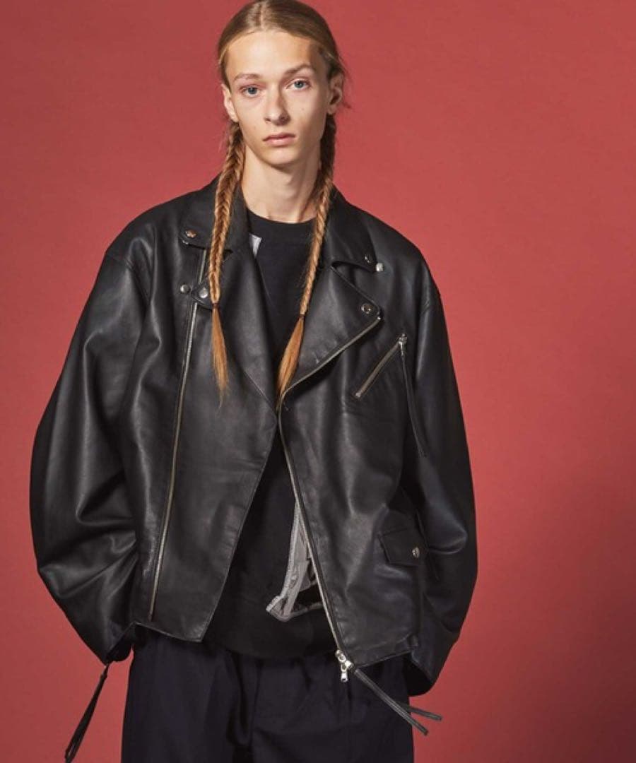 【MAISON SPECIAL】 ダブルライダースジャケット サイズ 2 Sheep Leather Tailored Double Rider Jacket