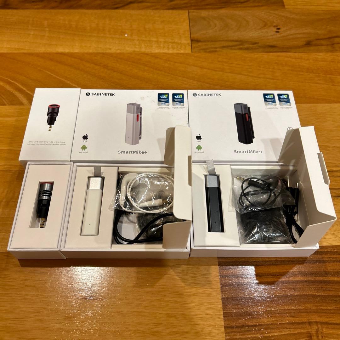 SABINETEK Smart mike + 2個と単一方向マイク1個セット Amazon | SabineTek SmartMike+充電式ワイヤレスマイク Bluetooth