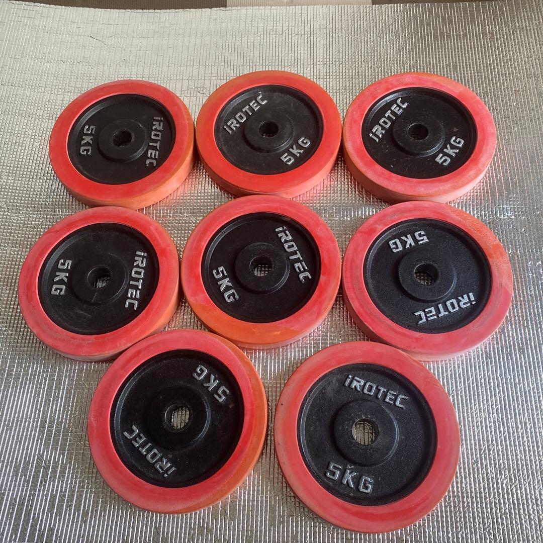 アイロテック 5kg 8枚セット プレート ラバー iROTEC ダンベル - メルカリ
