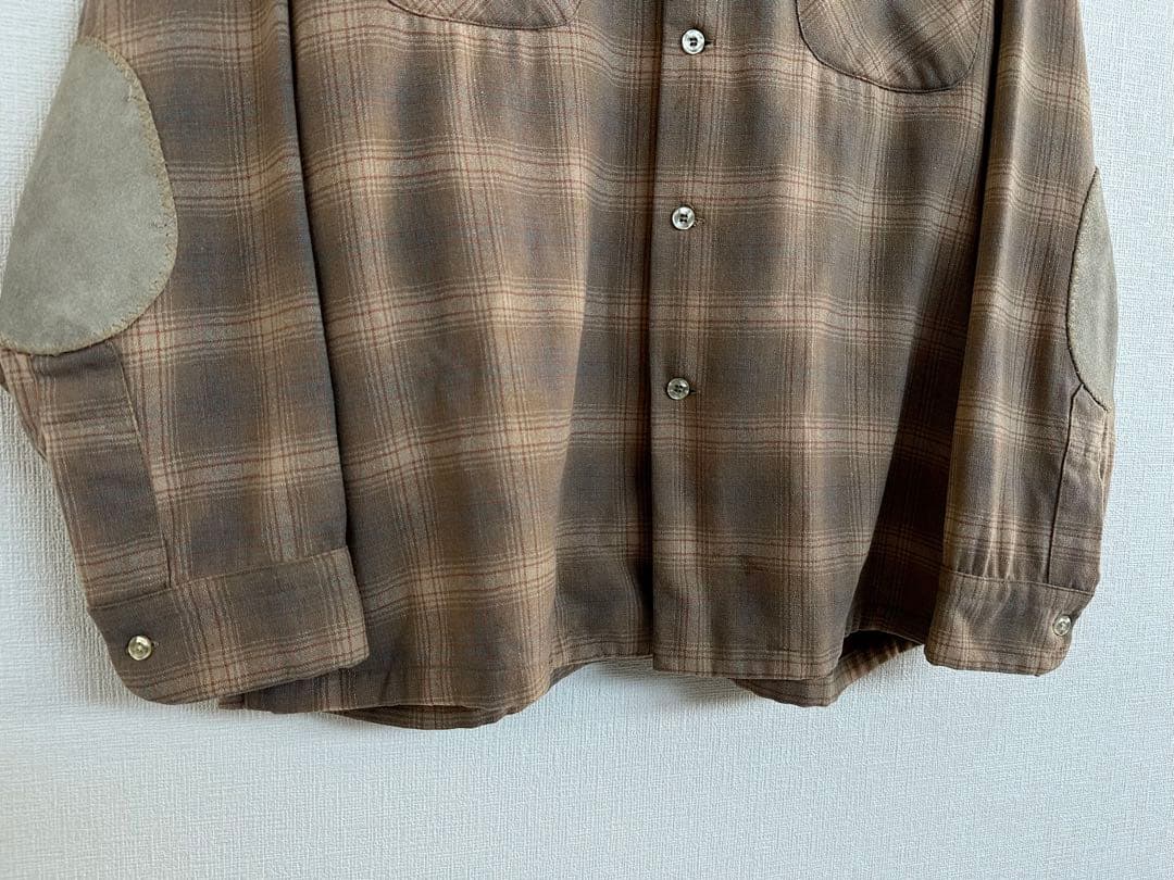 超スペシャル 60s ペンドルトン オンブレ チェック シャツ XL ブラウン