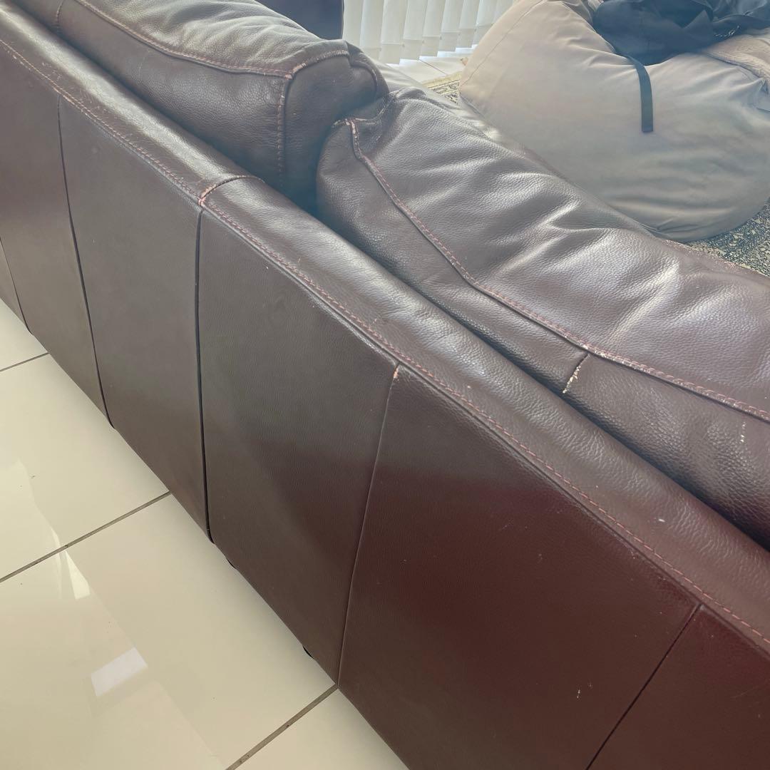無印良品 ブラウン本革ソファ 2.5人 引き取り可です - メルカリ