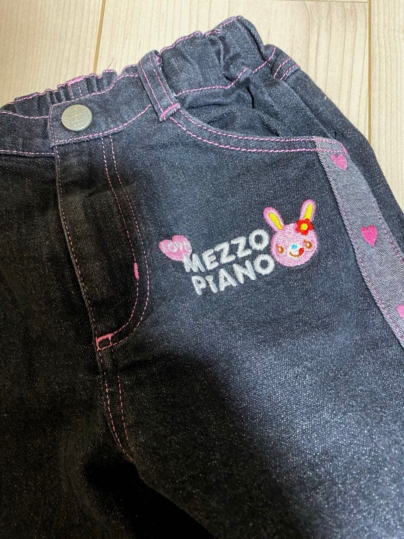 メゾピアノ デニムズボン パンツ ベ ミミポポ 刺繍 110 当時物 平成
