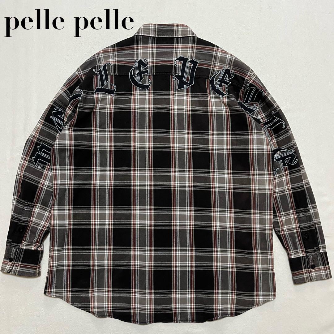 pelle pelle ペレペレ 3XL バックワッペン 厚手チェックネルシャツ 楽天市場】Pelle Pelle TIGER JACKET (324-37505-NMW:NAVY/MAIZE/WHITE
