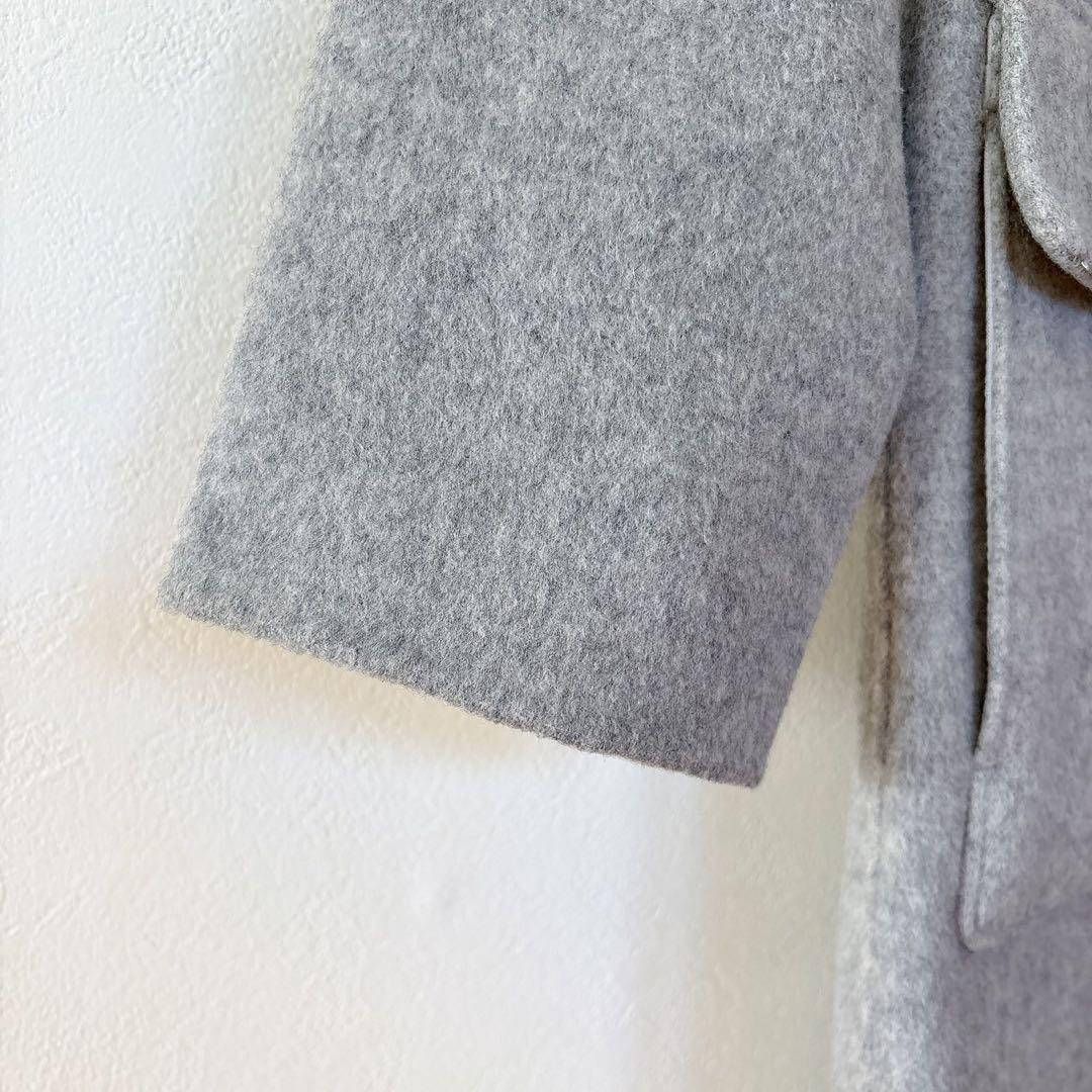 美品✨Theory カシミヤ混ダッフルコート ダブルフェイス グレー S