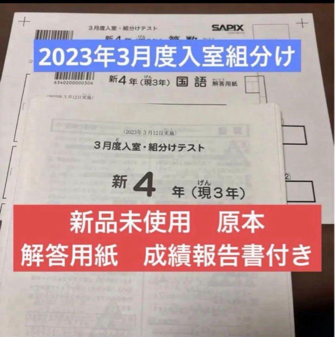 最新！未使用原本！新6年2025年3月度入室組分けテスト 解答