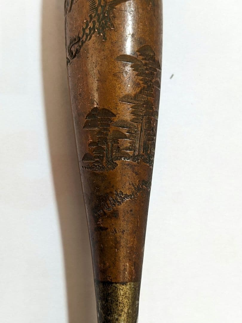 ♢喧嘩煙管 明治時代 一富士二鷹 山水 一山作 喫煙具 コレクション