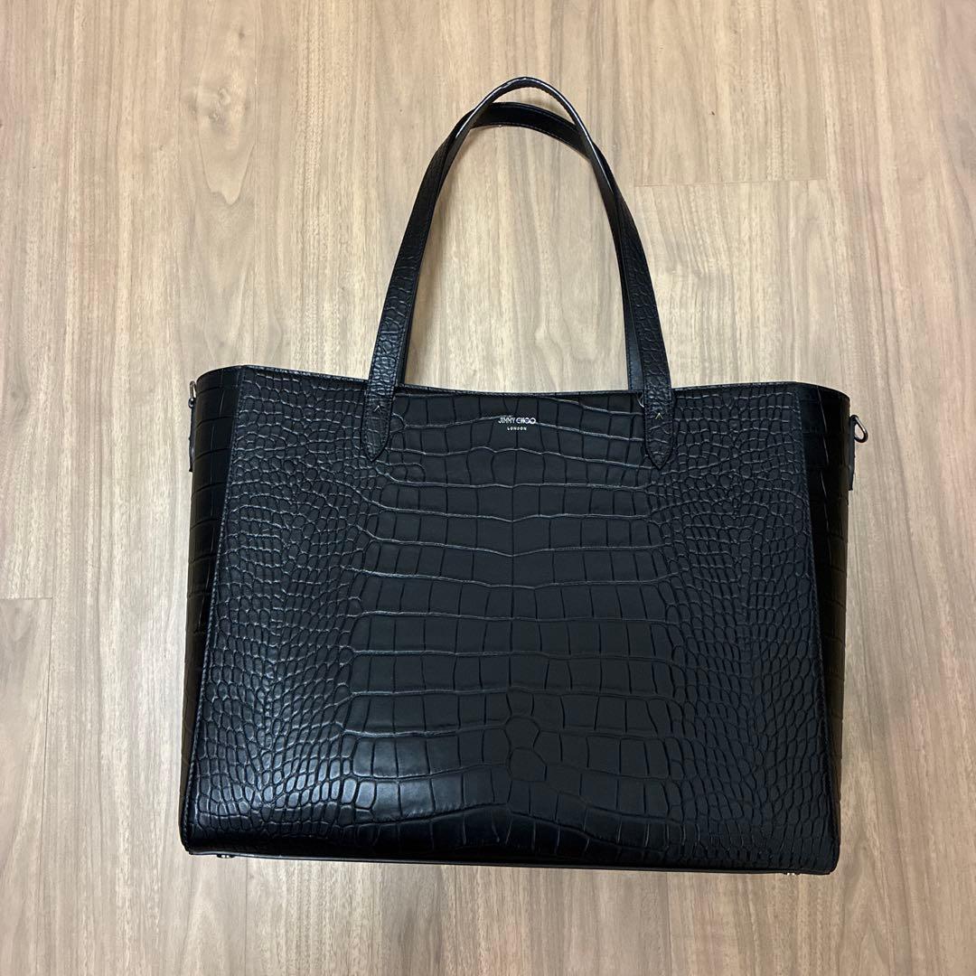 jimmy choo 型押しトート 中古・古着通販】JIMMY CHOO (ジミーチュウ) パイソン 型押しトート
