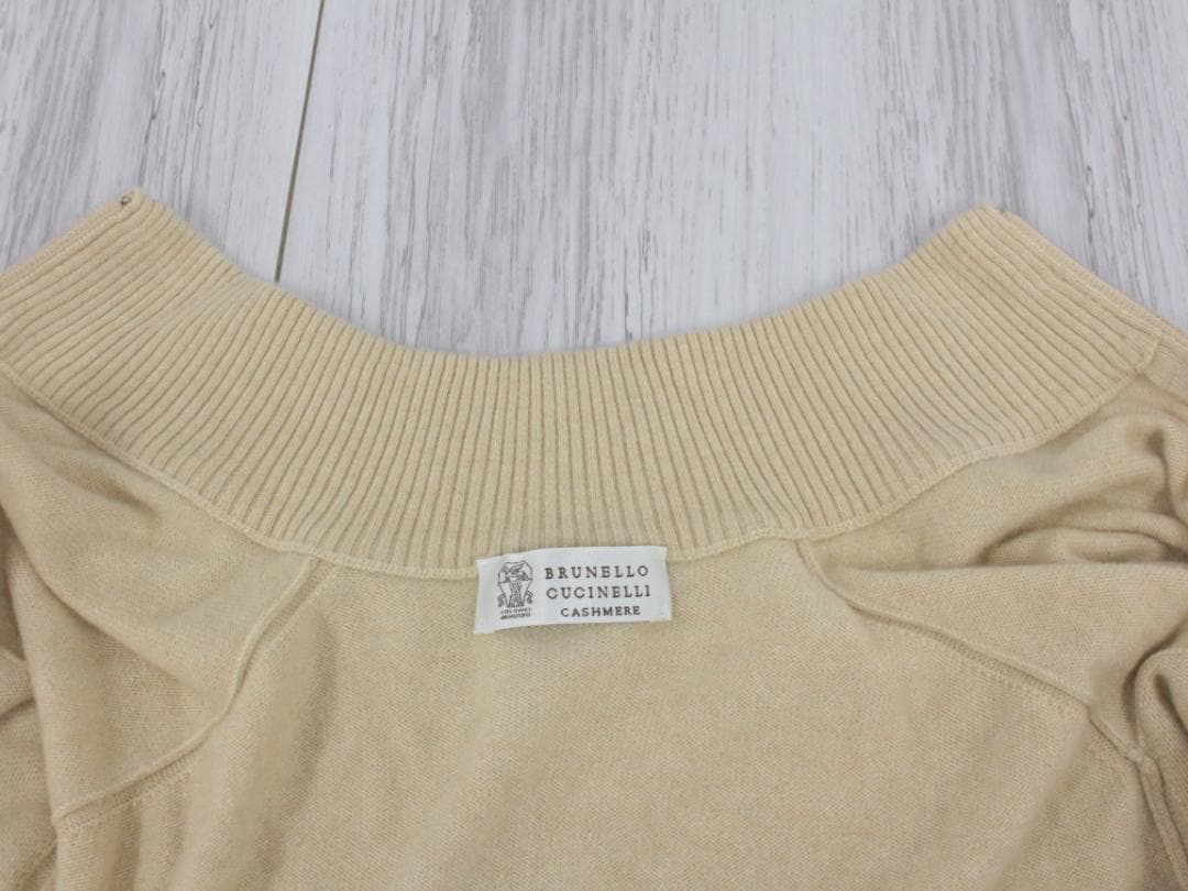 △ブルネロ クチネリ カシミア100%ジップアップカーディガン ベージュ