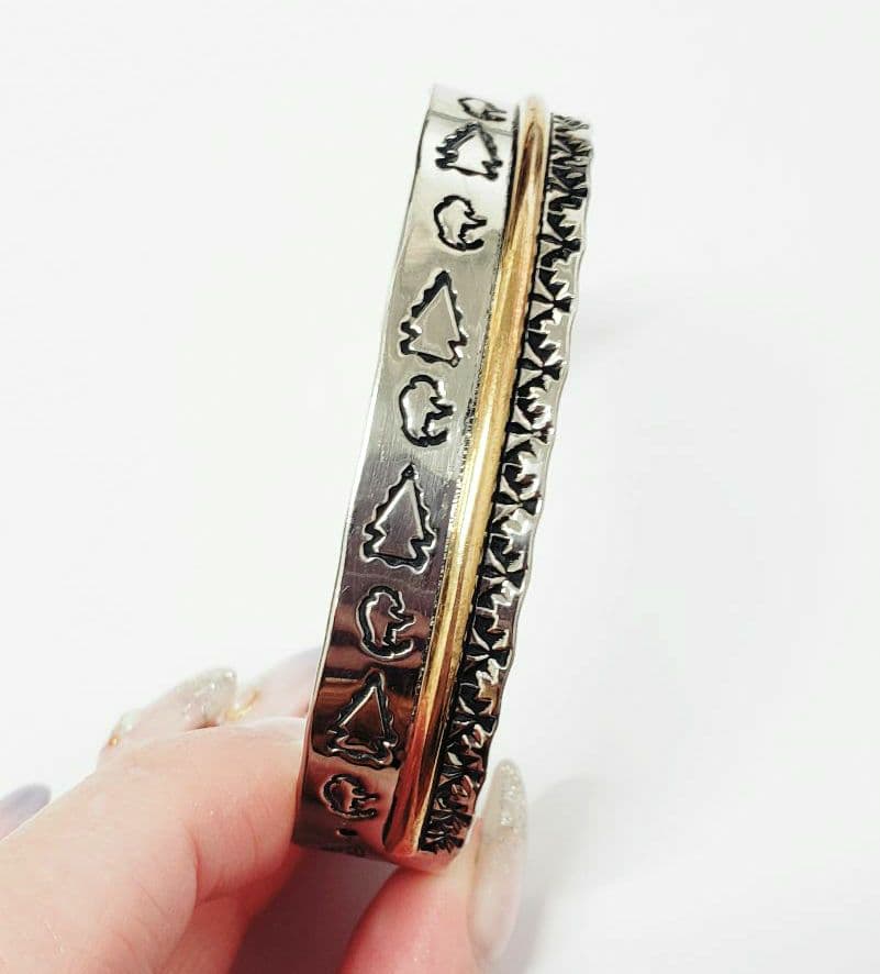 新品 インディアンジュエリー ナバホ ゴールド シルバー925 プエブロ