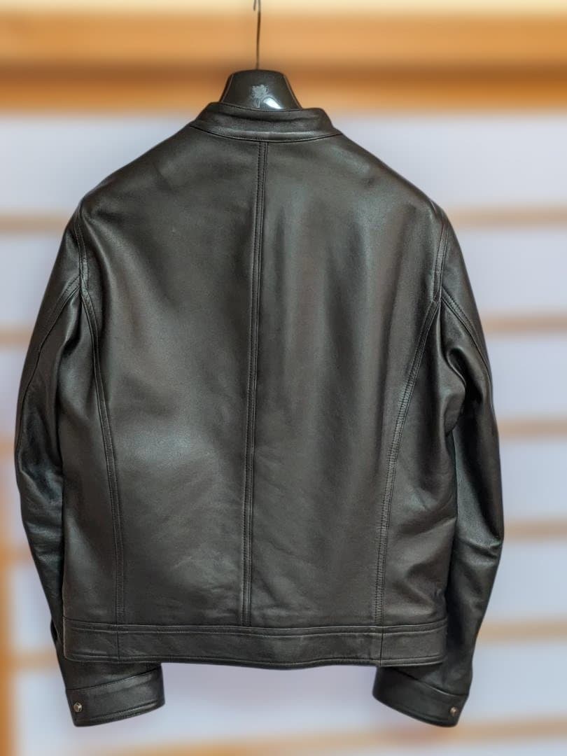 JURI ラムスキン ナッパレザー シングル ライダース ブラック サイズ52