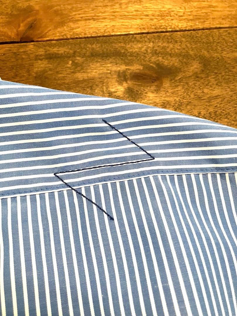 名巧は愚なるが如し　ブルーストライプシャツ　XL