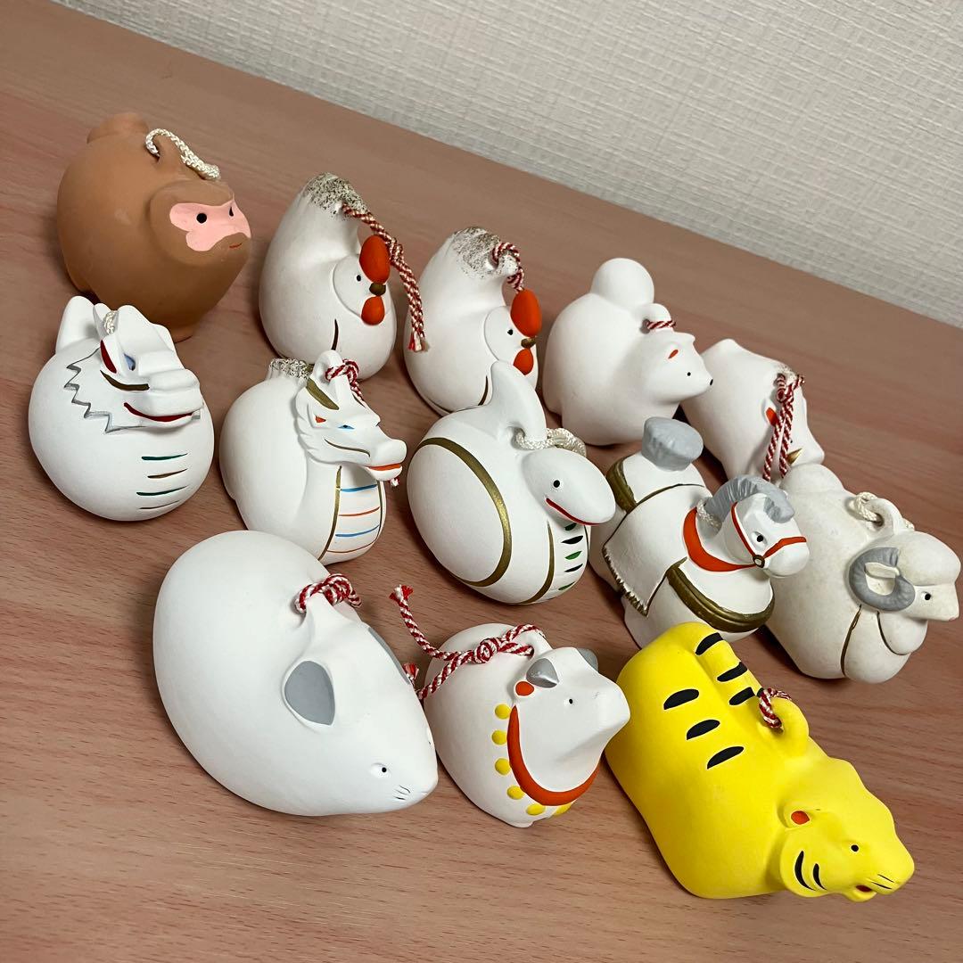 伊勢 猿田彦神社 干支鈴 13体セット 置物 十二支鈴 開運 招福 昭和