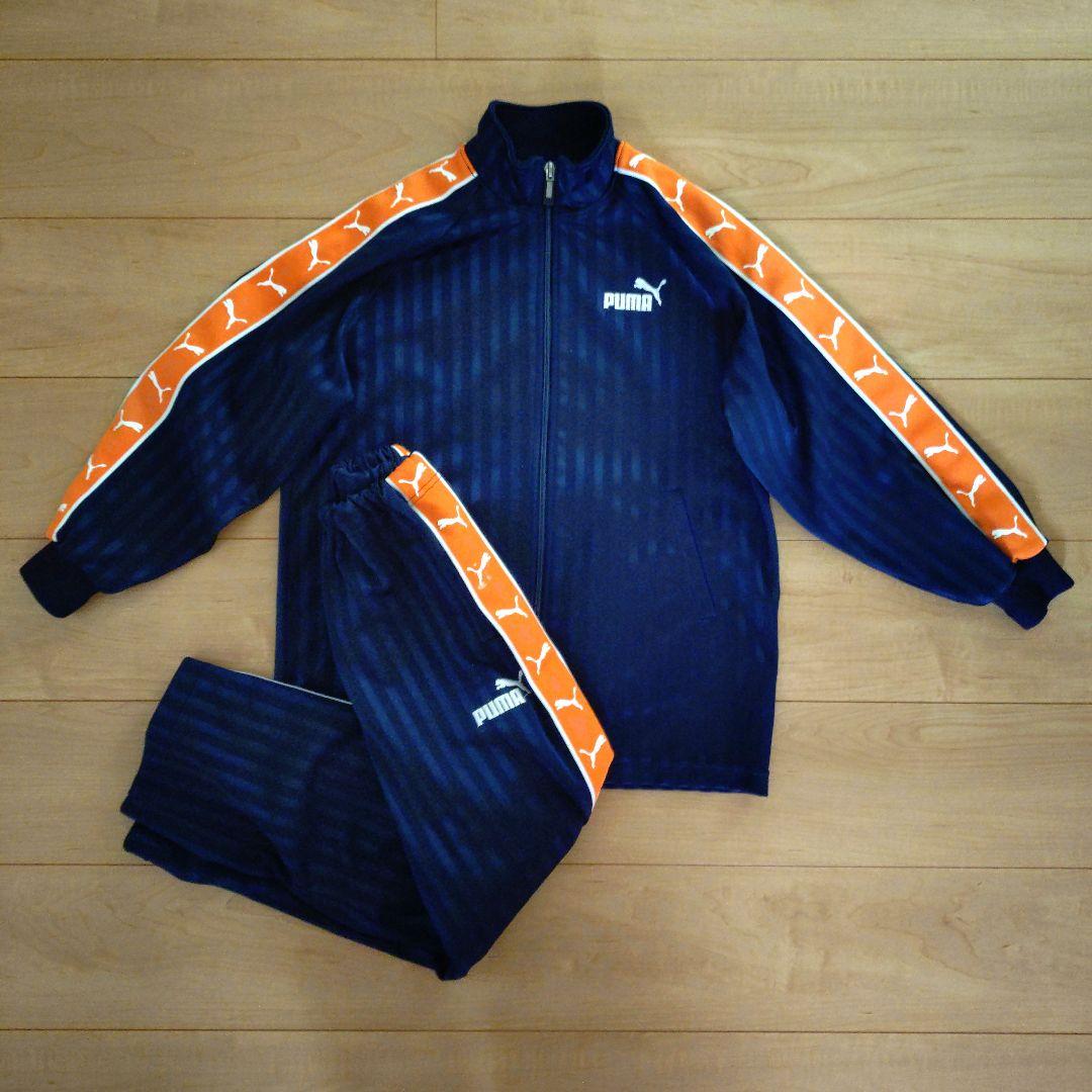 PUMA ジャージ 上下セット ネイビー/オレンジ - メルカリ