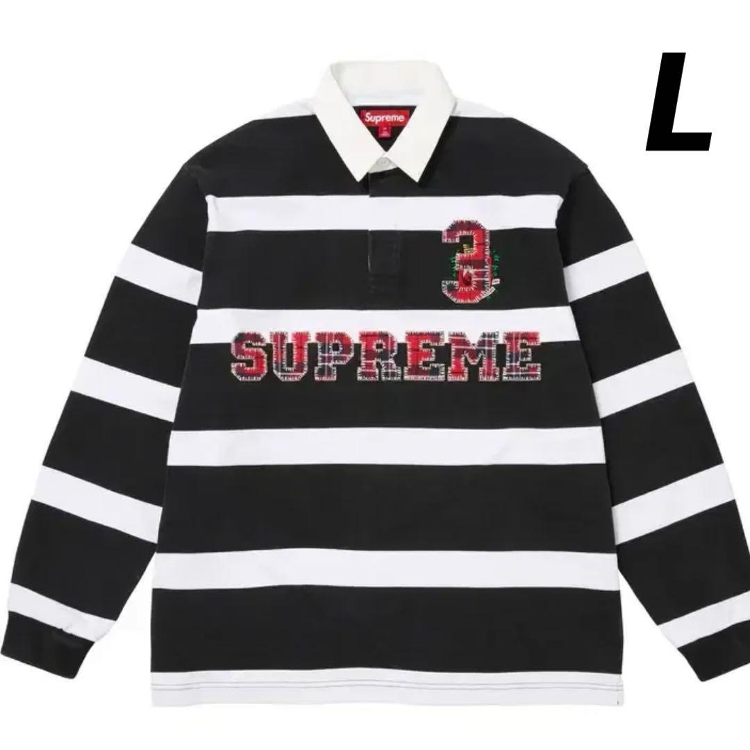 Supreme Stripe Rugby ポロシャツ L ラガーシャツ