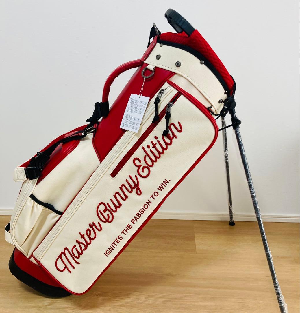新品 パーリーゲイツ マスターバニー 帆布×合皮 スタンド式キャディ