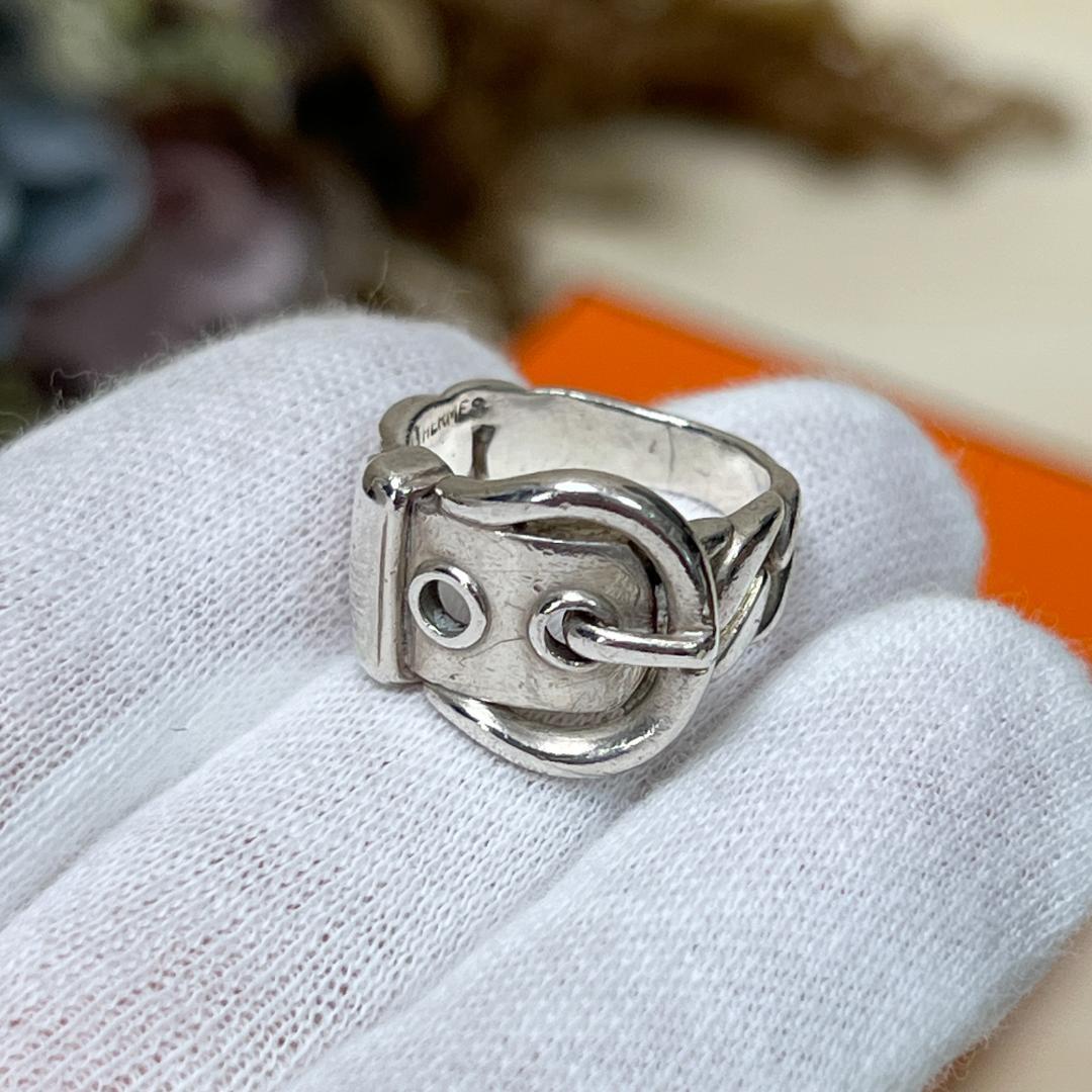 エルメス ブックルセリエ 7号 シルバー バックル リング ヴィンテージ